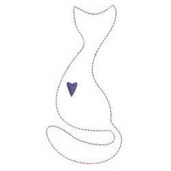 Stickdatei - Katze Silhouette Herz